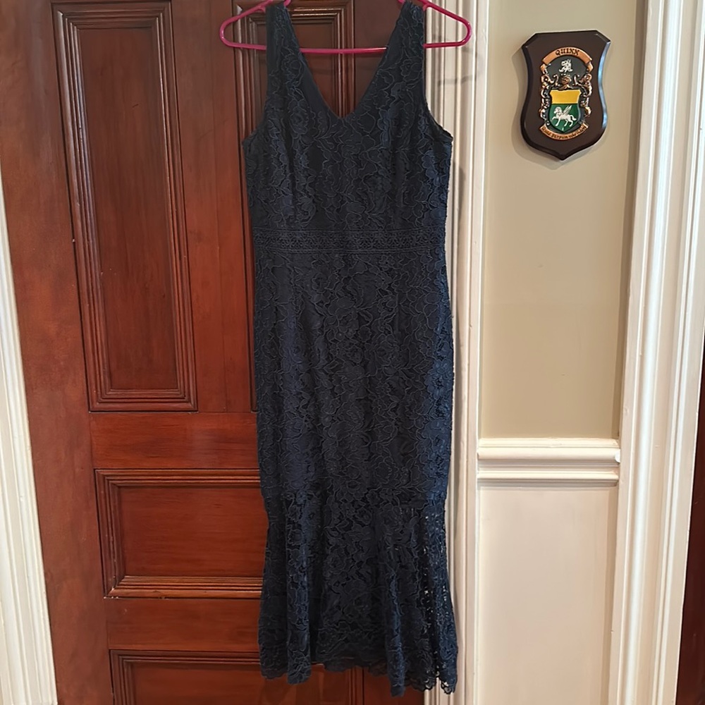 Nanette Lapore navy midi lace dress, Size 4